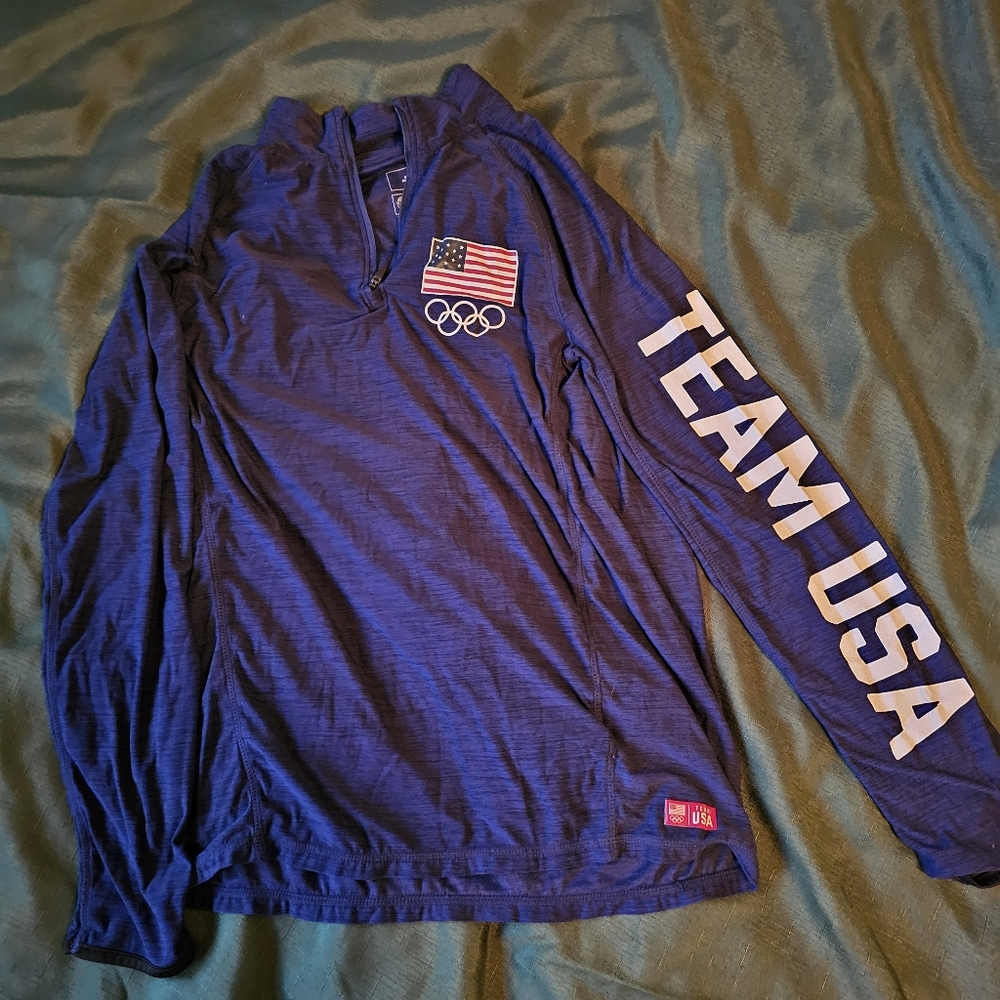 Team USA Ladies Olympic 1/4 Zip Performance T, Sz small